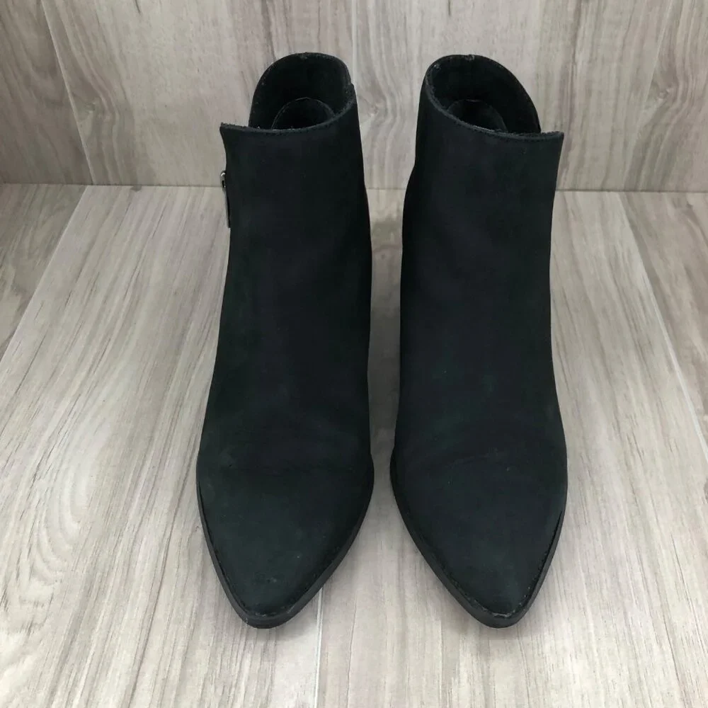 Seychelles Ankle Boots Womens 7 Chapparal Black Nubuck Leather Zip Booties